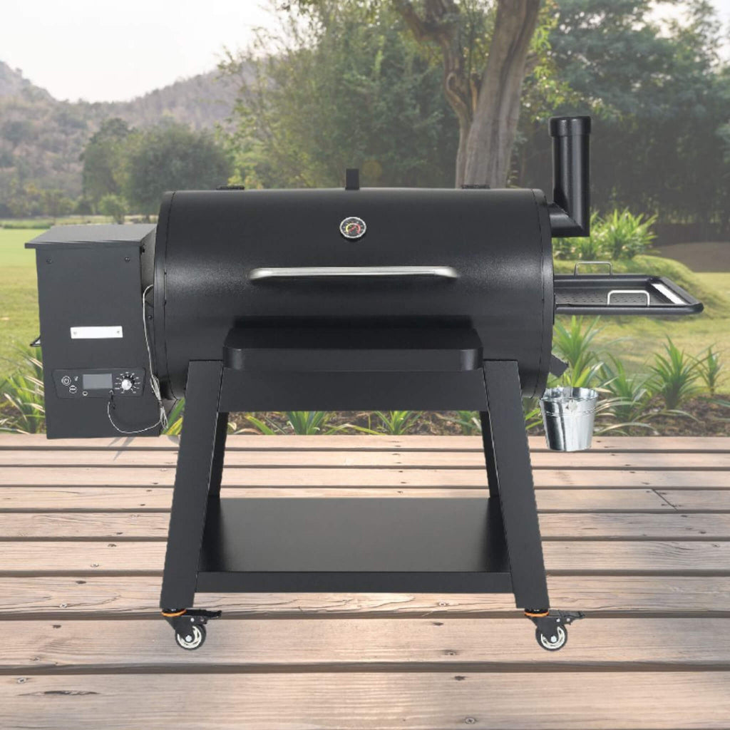 62" Heavy Duty Portable Wood Pellet BBQ Grill With Cart (SAK91308) - SAKSBY Wholesale - Lifestyle Display View