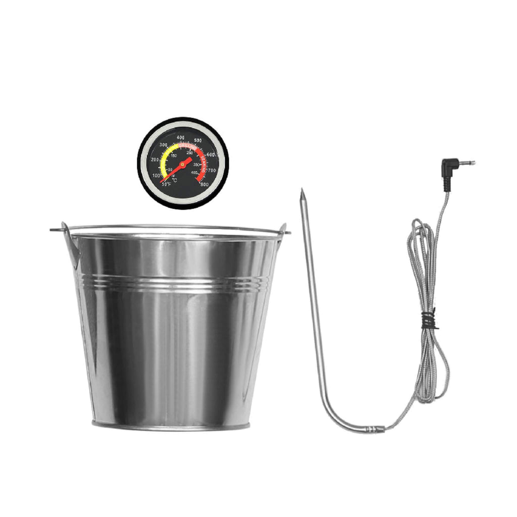 62" Heavy Duty Portable Wood Pellet BBQ Grill With Cart (SAK91308) - SAKSBY Wholesale - Temperature Display View