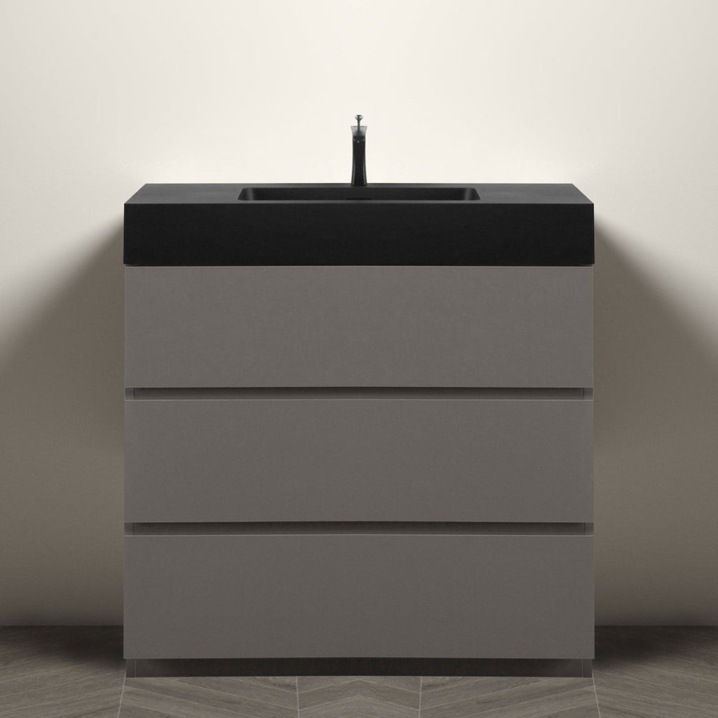 ALICE 36 Inch Premium Modern Freestanding One-Piece Bathroom Vanity Set Without Drain And Faucet (95271364) - SAKSBY.com - Vanities - SAKSBY.com