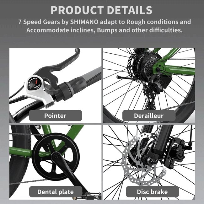 AOSTIRMOTOR A350 36V/10Ah 350W Urban Electric Commuter Bike, 26'' - SAKSBY.com - Electric Bicycles - SAKSBY.com