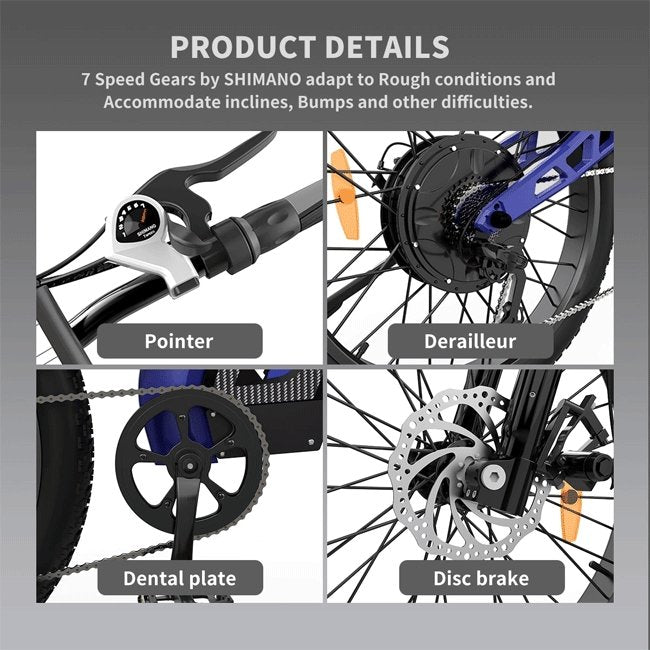 AOSTIRMOTOR S17-1500W 48V20Ah 1500W Electric Bike, 26" - SAKSBY.com - Electric Bicycles - SAKSBY.com