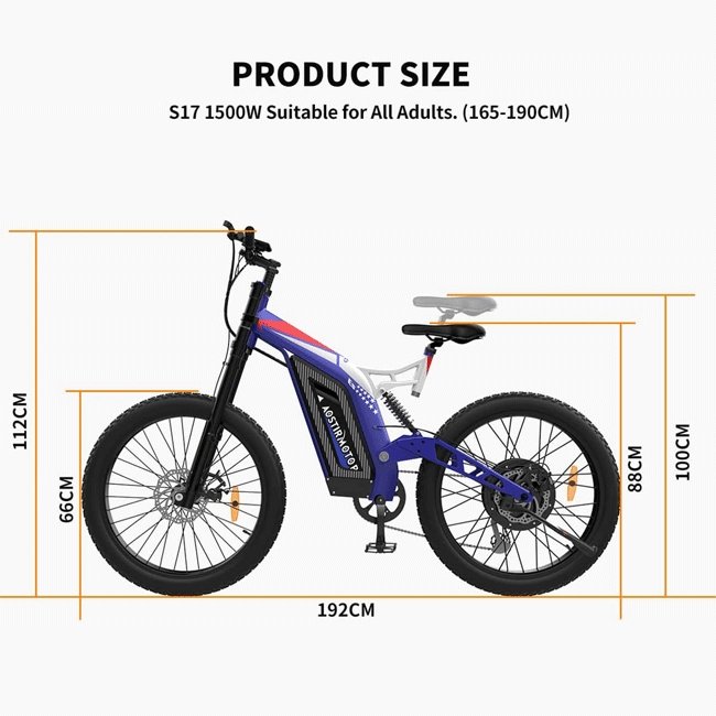 AOSTIRMOTOR S17-1500W 48V20Ah 1500W Electric Bike, 26" - SAKSBY.com - Electric Bicycles - SAKSBY.com