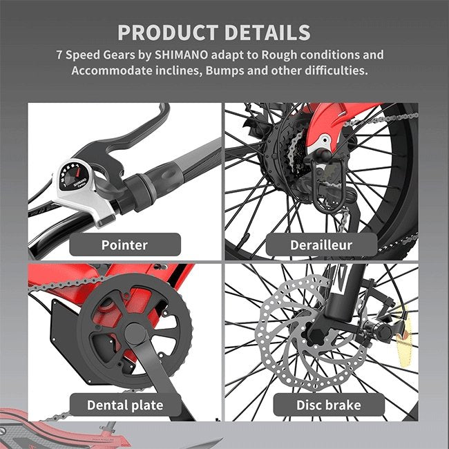 AOSTIRMOTOR S18-Mini 48V15Ah 500W Fat Tire Electric Mountain Bike, 20'' - SAKSBY.com - Electric Bicycles - SAKSBY.com