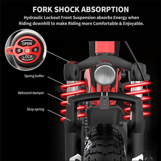 AOSTIRMOTOR S18-Mini 48V15Ah 500W Fat Tire Electric Mountain Bike, 20'' - SAKSBY.com - Electric Bicycles - SAKSBY.com