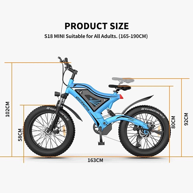 AOSTIRMOTOR S18-Mini 48V15Ah 500W Fat Tire Electric Mountain Bike, 20'' - SAKSBY.com - Electric Bicycles - SAKSBY.com