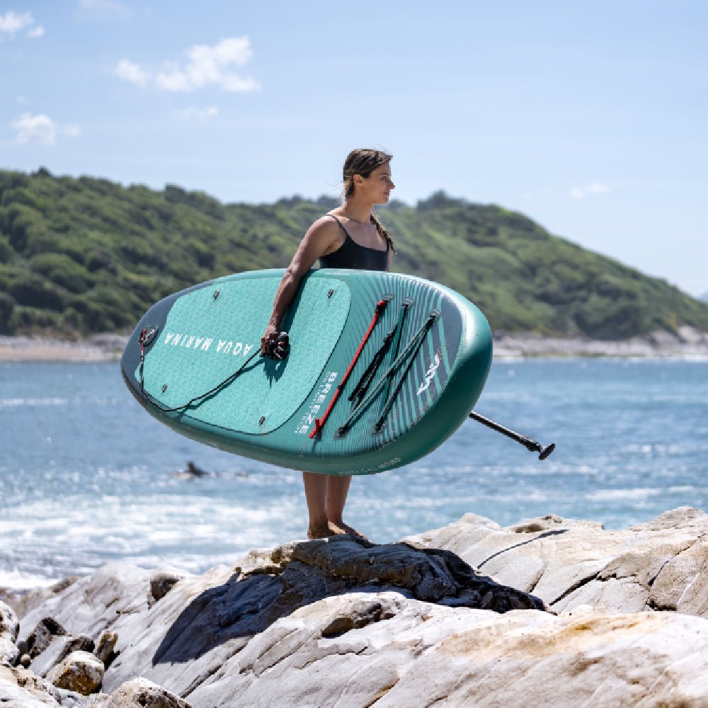 AQUA MARINA BREEZE BT-23BRP Green Compact Inflatable SUP With Drop Stitch Light Technology, 9FT (SAK68745) - SAKSBY.com - Stand Up Paddle Boards - SAKSBY.com