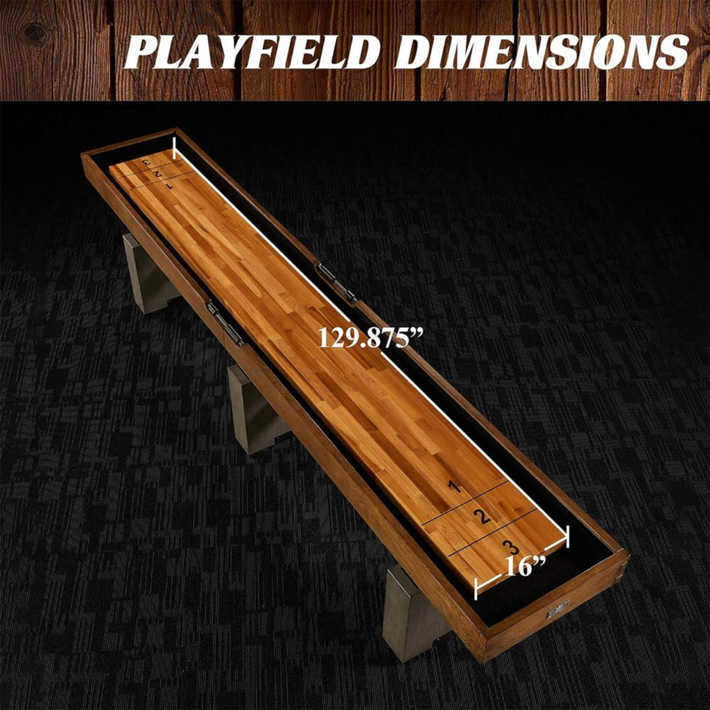 Barrington Urban Shuffleboard Table Collection With Pucks For Family Game Rooms (SAK53286) - Saksby Wholesale - Dimension View