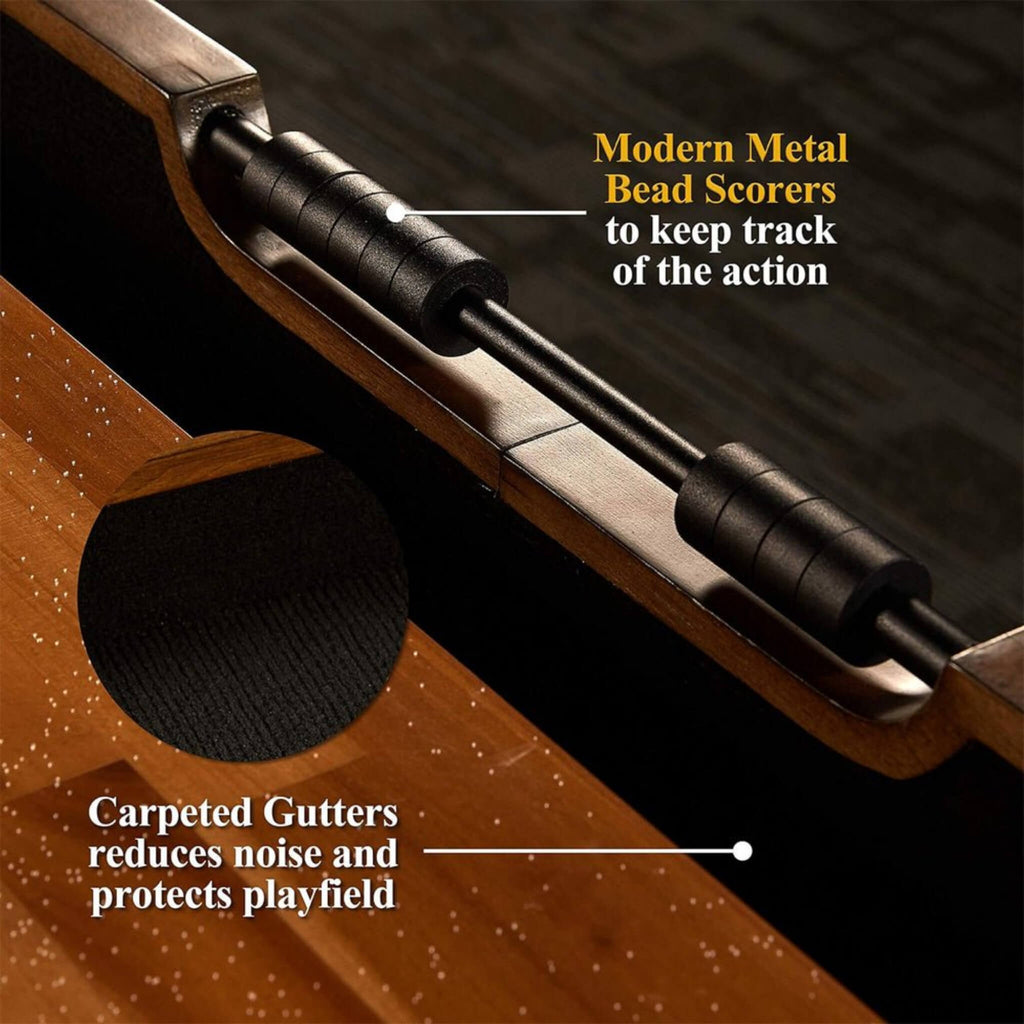 Barrington Urban Shuffleboard Table Collection With Pucks For Family Game Rooms (SAK53286) - Saksby Wholesale - Metal View