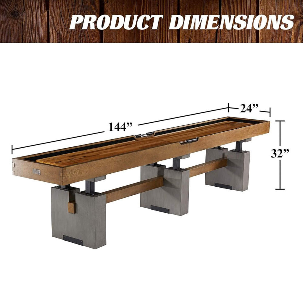 Barrington Urban Shuffleboard Table Collection With Pucks For Family Game Rooms (SAK53286) - Saksby Wholesale - Dimension View