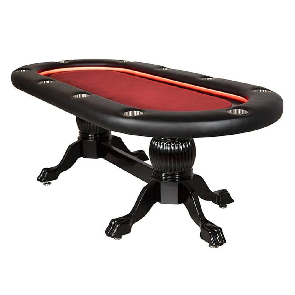 BBO POKER TABLES ELITE ALPHA 10-Player LED Illuminated Premium Poker Table (97538021) - SAKSBY.com -Front View