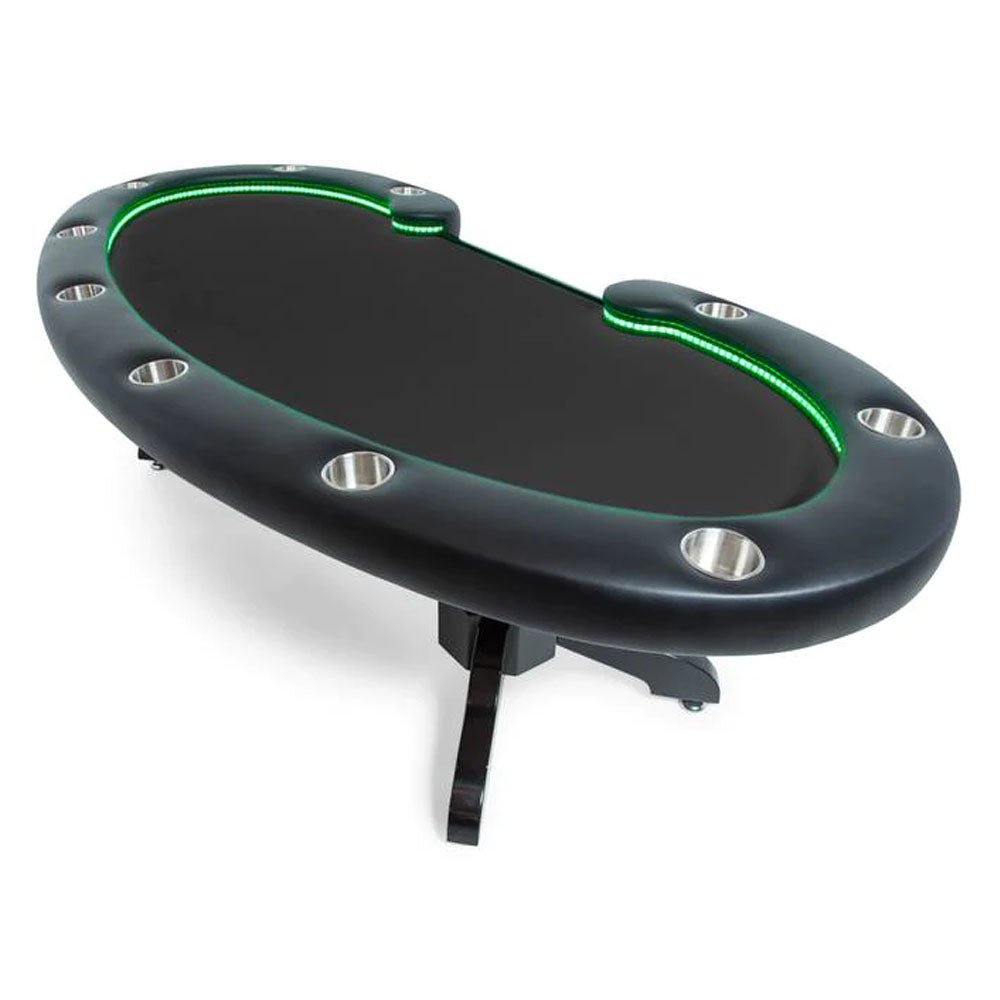 BBO POKER TABLES LUMEN HD Illuminated Multi-Purpose Poker Table, BLACK (97368241) - Front View