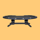 BBO POKER TABLES PRESTIGE X Deluxe 11-Player Poker Table With Duke Legs (95186473) - SAKSBY.com -Side View