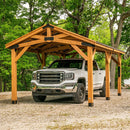 BYD Premium All Cedar Wooden Carport Pavilion Gazebo With Sloped Hardtop Steel Roof, 20x12FT (92758314) - SAKSBY.com - Sheds, Garages & Carports - SAKSBY.com