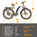 DWMEIGI ARTEMIS 26" 48V/16Ah 750W Fat Tire Electric Bike, 280LBS - SAKSBY.com - Features, Text View