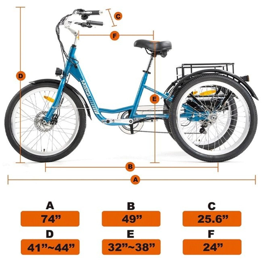 DWMEIGI MG708 36V13Ah 350W Step-Through Electric Trike - SAKSBY.com - Electric Bicycles - SAKSBY.com
