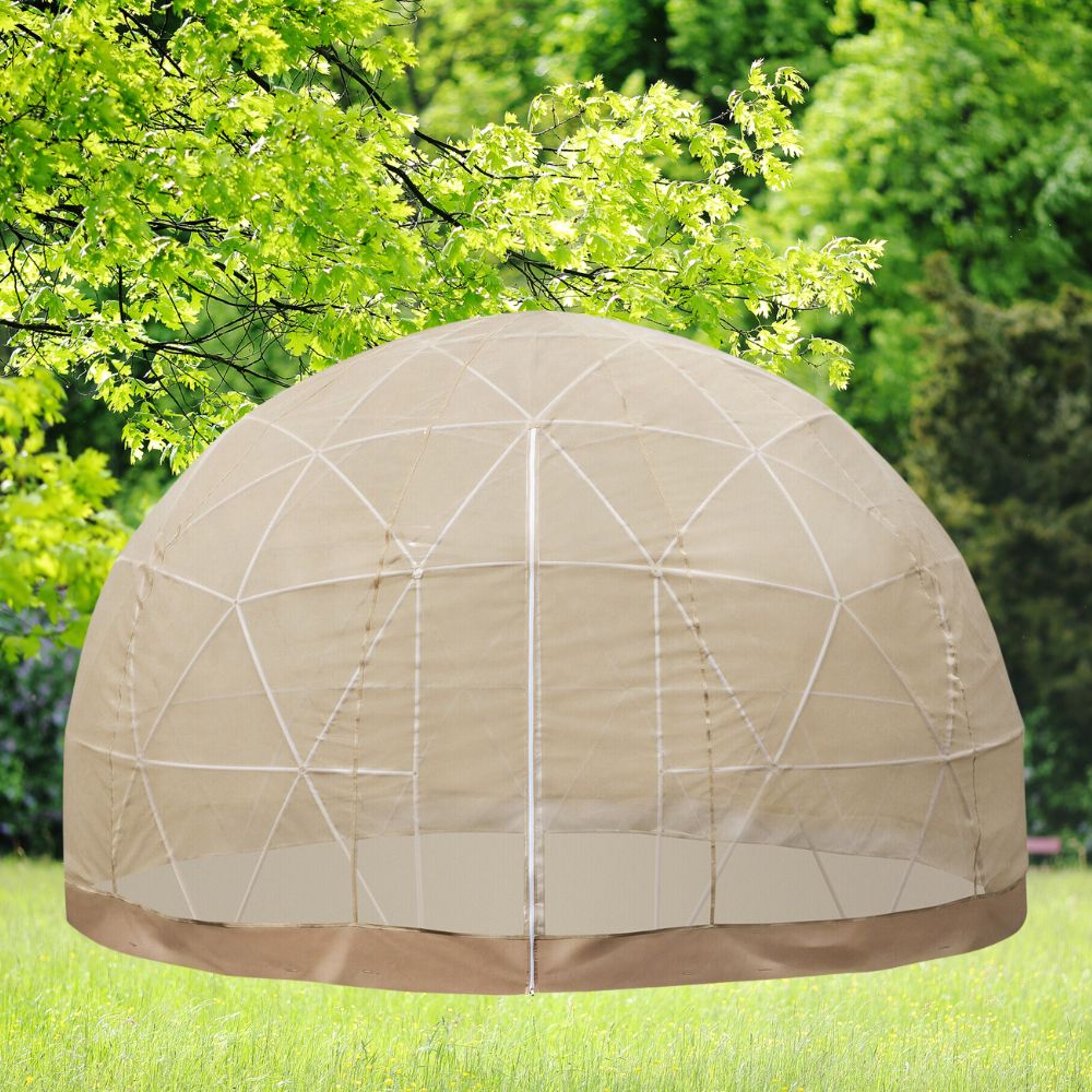 Extra Large 10 Person Outdoor Igloo Garden Greenhouse Dome Tent, 12FT (94316275) - SAKSBY.com - Back View