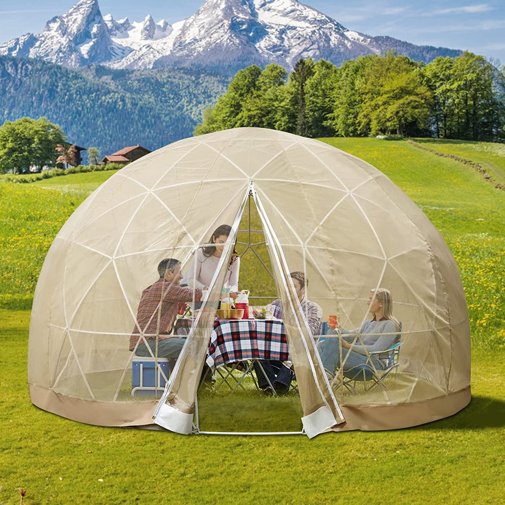 Extra Large 10 Person Outdoor Igloo Garden Greenhouse Dome Tent, 12FT (94316275) - SAKSBY.com - Demonstration View