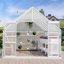 Extra Large Heavy Duty Polycarbonate Aluminum Greenhouse With Sliding Doors And Vents, 10x12x8FT Front View