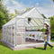 Extra Large Heavy Duty Polycarbonate Aluminum Greenhouse With Sliding Doors And Vents, 10x12x8FT Side View