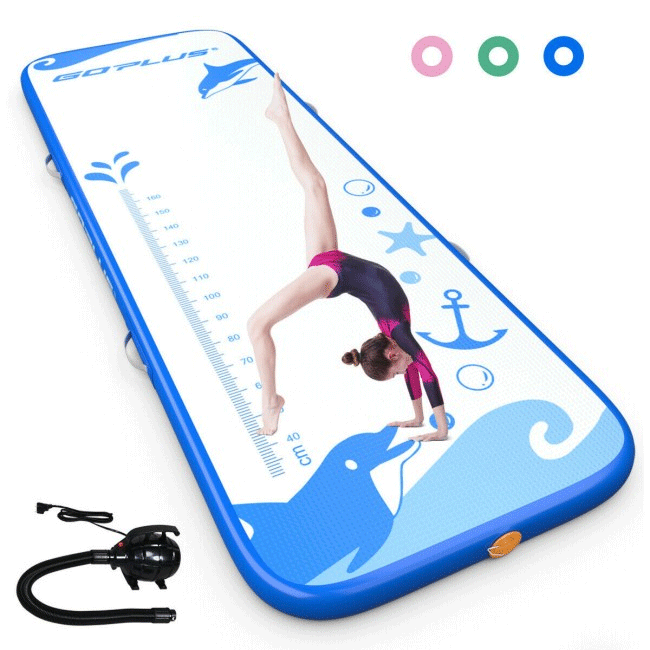 GOPLUS Heavy Duty Inflatable Gymnastic Tumbling Air Mat W/ Electric Pump, 10FT - SAKSBY.com - Gymnastics Mats - SAKSBY.com