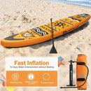 GOPLUS Inflatable Stand Up Surfboard Paddle Board W/ SUP Aluminum Paddle, 10.5FT - SAKSBY.com - Demonstration View