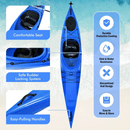 GOPLUS Single-Person Sit-In Fishing Kayak Boat W/ Paddle & Rudder, 12FT - SAKSBY.com - Kayaks - SAKSBY.com
