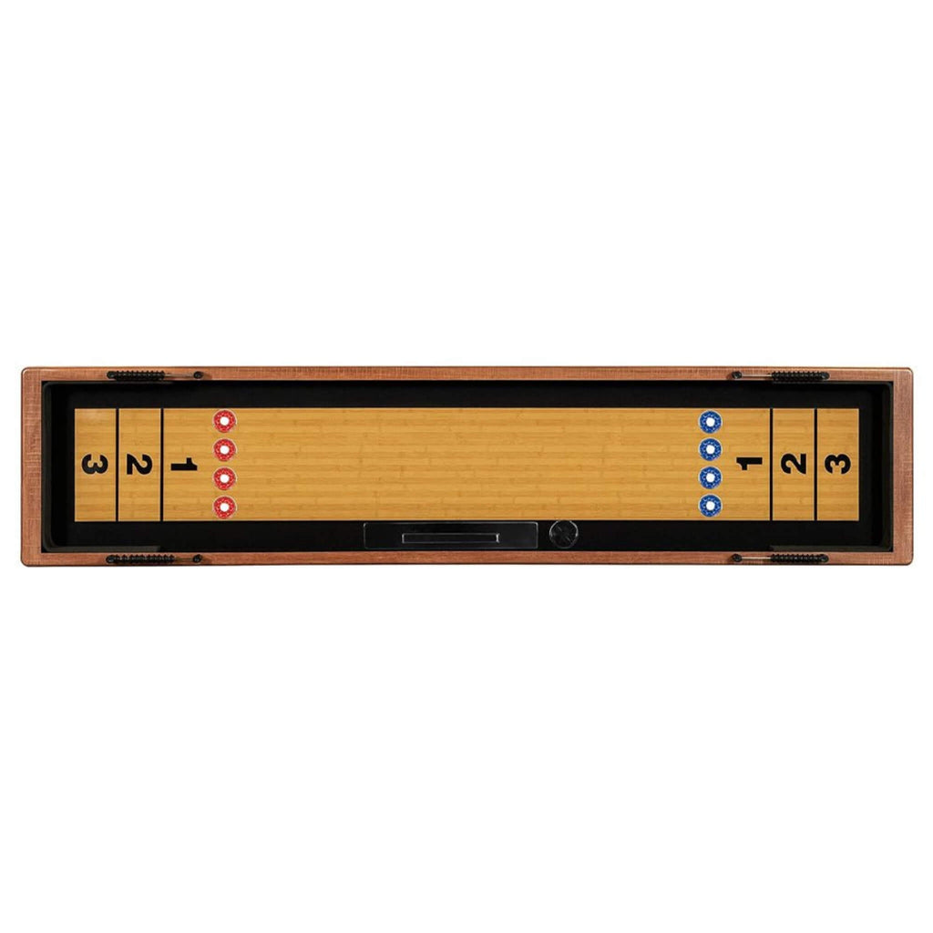 Hathaway Daulton Premium White Oak Finish Shuffleboard Table With Accessories, 9FT (SAK75143) - Saksby Wholesale - Top View