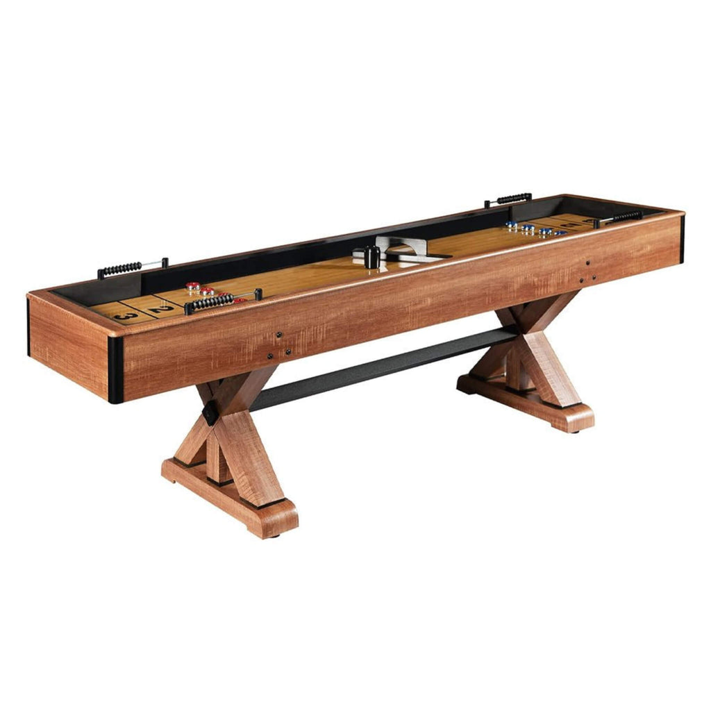 Hathaway Daulton Premium White Oak Finish Shuffleboard Table With Accessories, 9FT (SAK75143) - Saksby Wholesale - Left View