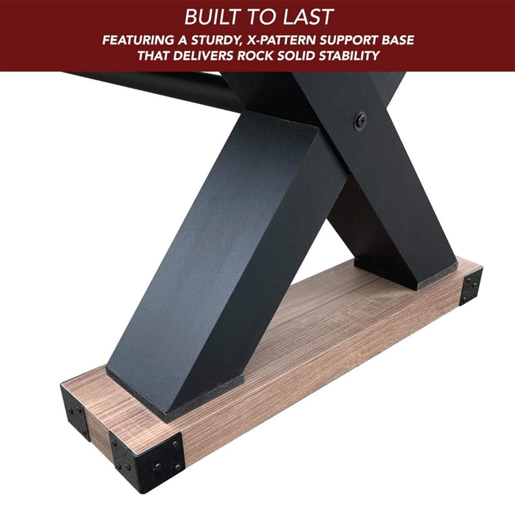 Hathaway Excalibur Rustic Shuffleboard Table With Leg Levelers, 9FT (SAK47512) - Saksby Wholesale - Table Foot Design View