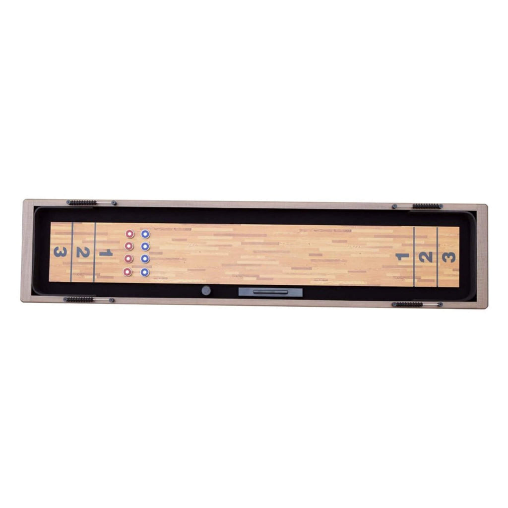 Hathaway Excalibur Rustic Shuffleboard Table With Leg Levelers, 9FT (SAK47512) - Saksby Wholesale - Top View View