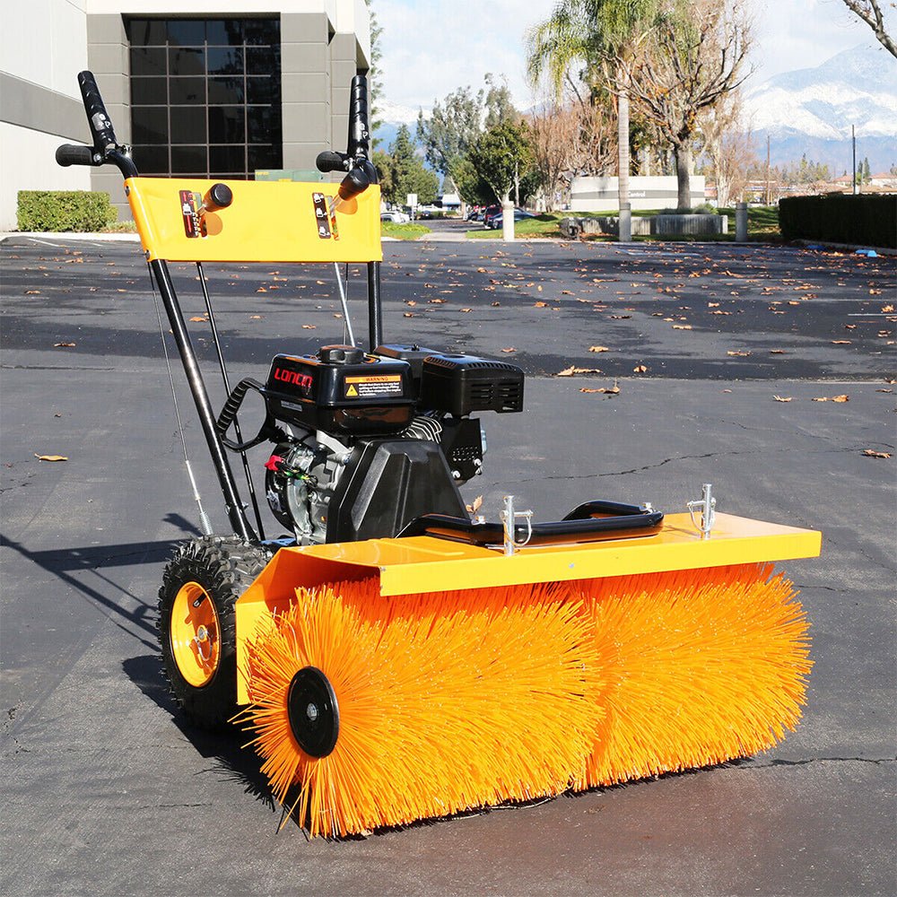 Heavy Duty 7.0HP Walk-Behind Gas-Powered Dirt Broom Sweeper, 31