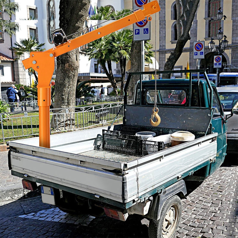Heavy Duty Electric Davit Truck Bed Crane Lifting Machine With Wireless Remote, 1100LBS Demonstration View
