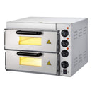 Heavy Duty Electric Indoor Commercial Countertop Double Deck Pizza Oven, 2000W (SAK36147) SAKSBY - Front Left View