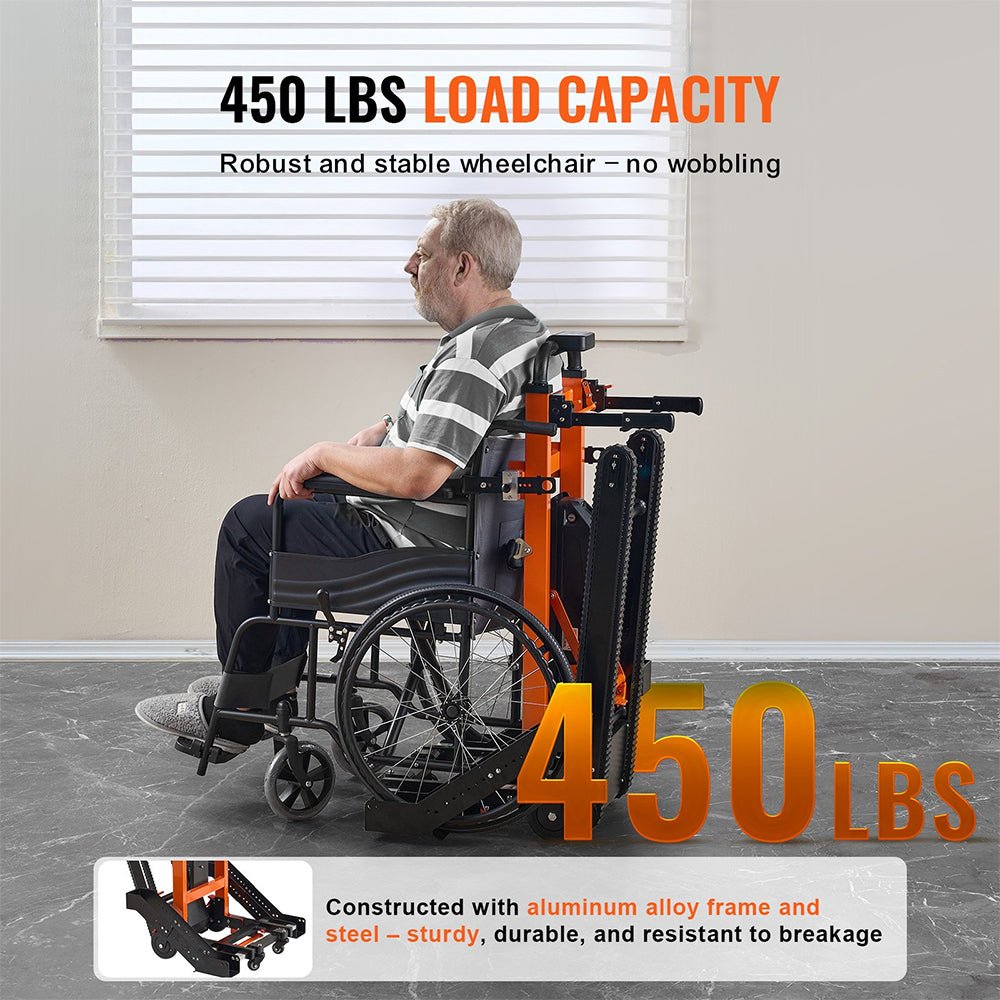 Heavy Duty Premium Electric Folding Stair Climbing Wheelchair Hand Trucl Dolly, 450LBS (SAK23175) - SAKSBY.com - Dollies & Hand Trucks - SAKSBY.com