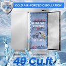 Large 49 Cu.Ft. Two Door Stainless Steel Commercial Industrial Restaurant Freezer, 54" (SAK57246) - Saksby Wholesale - Features View