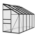 IKY Premium Anthracite Aluminum Walk-In Greenhouse With Galvanized Base Frame, 4x10FT (95247513) - SAKSBY.com - Greenhouses - SAKSBY.com