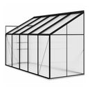 IKY Premium Anthracite Aluminum Walk-In Greenhouse With Galvanized Base Frame, 4x10FT (95247513) - SAKSBY.com - Greenhouses - SAKSBY.com