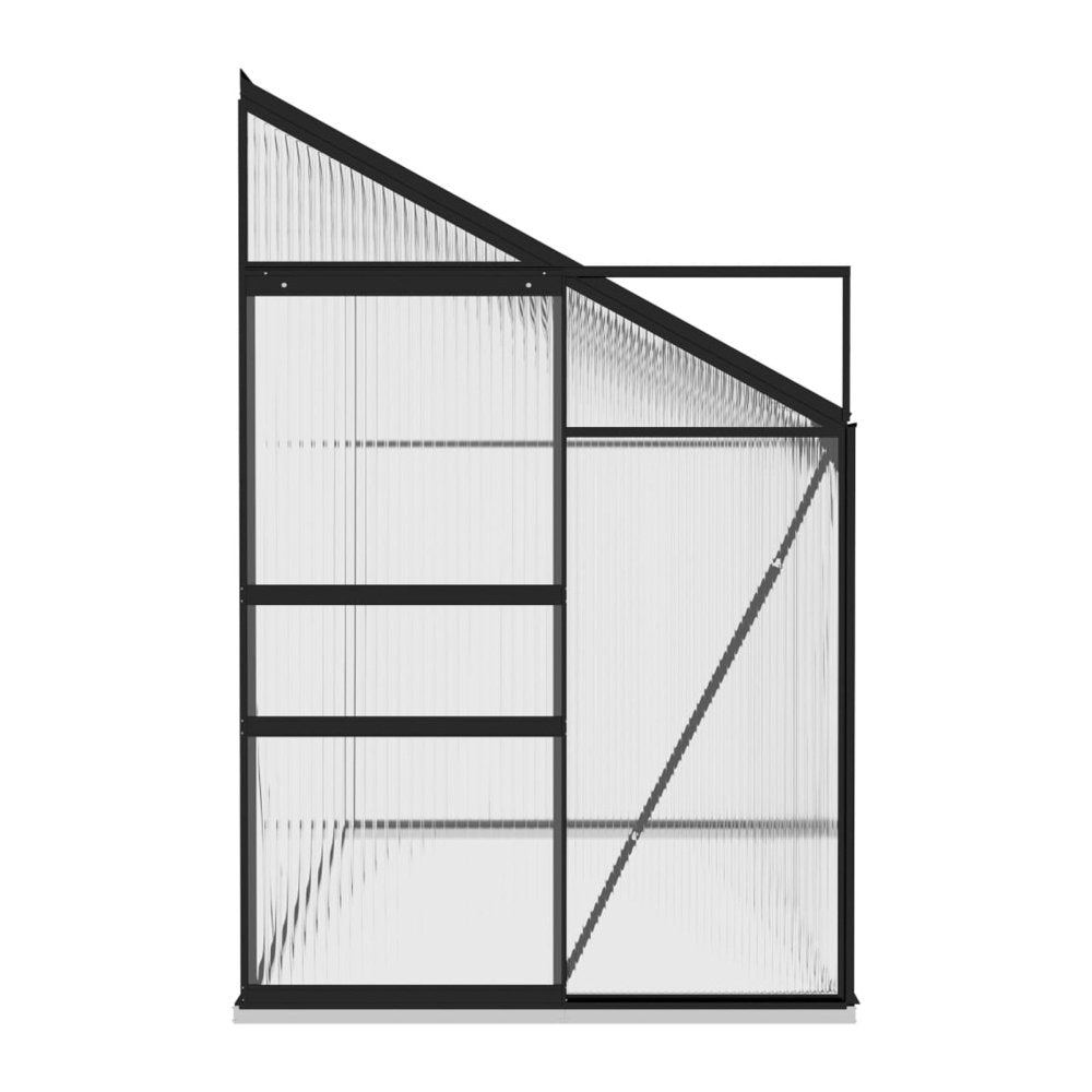 IKY Premium Anthracite Aluminum Walk-In Greenhouse With Galvanized Base Frame, 4x10FT (95247513) - SAKSBY.com - Greenhouses - SAKSBY.com