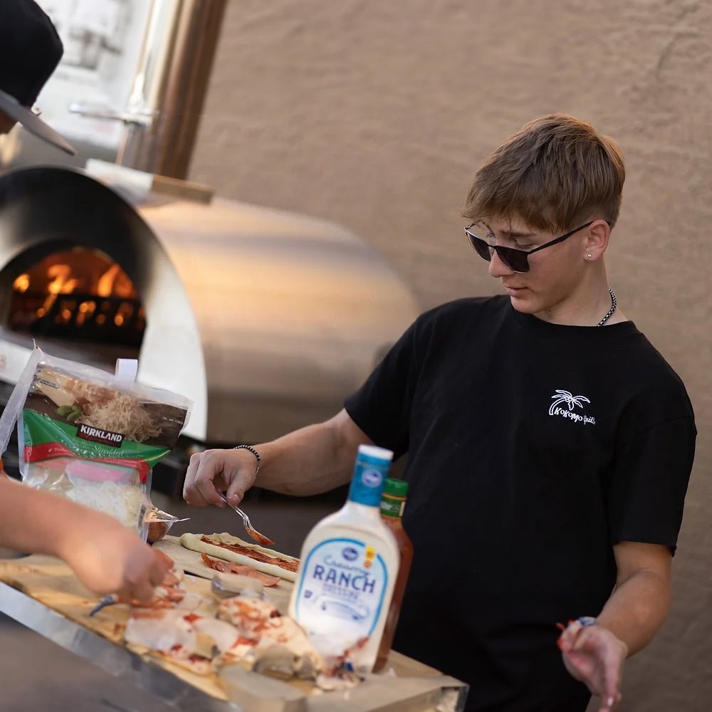 KOKOMO GRILLS Premium 32 Inch Stainless Steel Wood Fired Pizza Oven - KO-PIZZAOVEN (92681473) - Demonstration View