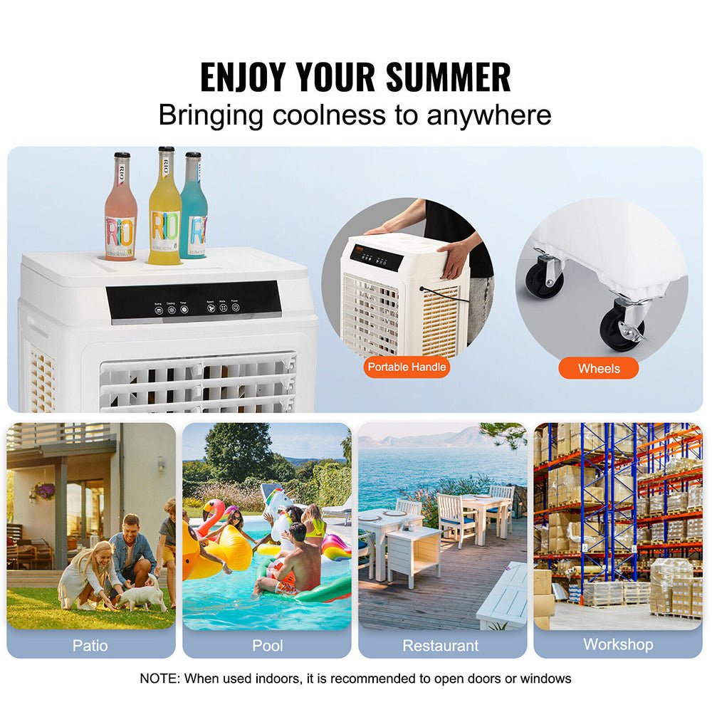 Large 3100 CFM Portable Evaporative Swamp Air Cooler With Timer, 9 GAL (98410726) - SAKSBY.com - Air Cooler - SAKSBY.com