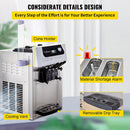 Large Double Hopper Commercial Soft Serve Ice Cream Maker Machine W/ 3 Flavors, 18-28 L/H (98371425) - Demonstration View