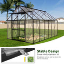 Large Heavy Duty Outdoor Walk-In Polycarbonate Greenhouse Kit With Adjustable Vents And Sliding Doors, 12x8FT (95736851) - SAKSBY.com - Greenhouses - SAKSBY.com