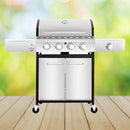 Large Outdoor BBQ Stainless Steel Propane Gas Grill With 4 Burners, 42K BTU (93564712) - Front View