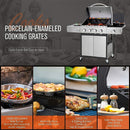 Large Outdoor BBQ Stainless Steel Propane Gas Grill With 4 Burners, 42K BTU (93564712) - Demonstration View