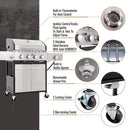 Large Outdoor BBQ Stainless Steel Propane Gas Grill With 4 Burners, 42K BTU (93564712) -Zoom Parts View
