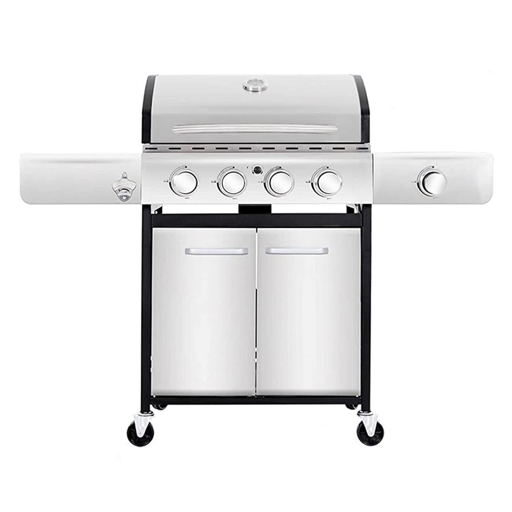 Large Outdoor BBQ Stainless Steel Propane Gas Grill With 4 Burners, 42K BTU (93564712) - Front View