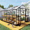 Large Premium Outdoor Aluminum Polycarbonate Greenhouse With Double Swing Doors, 12x8x7.5FT (92641573) - Side View