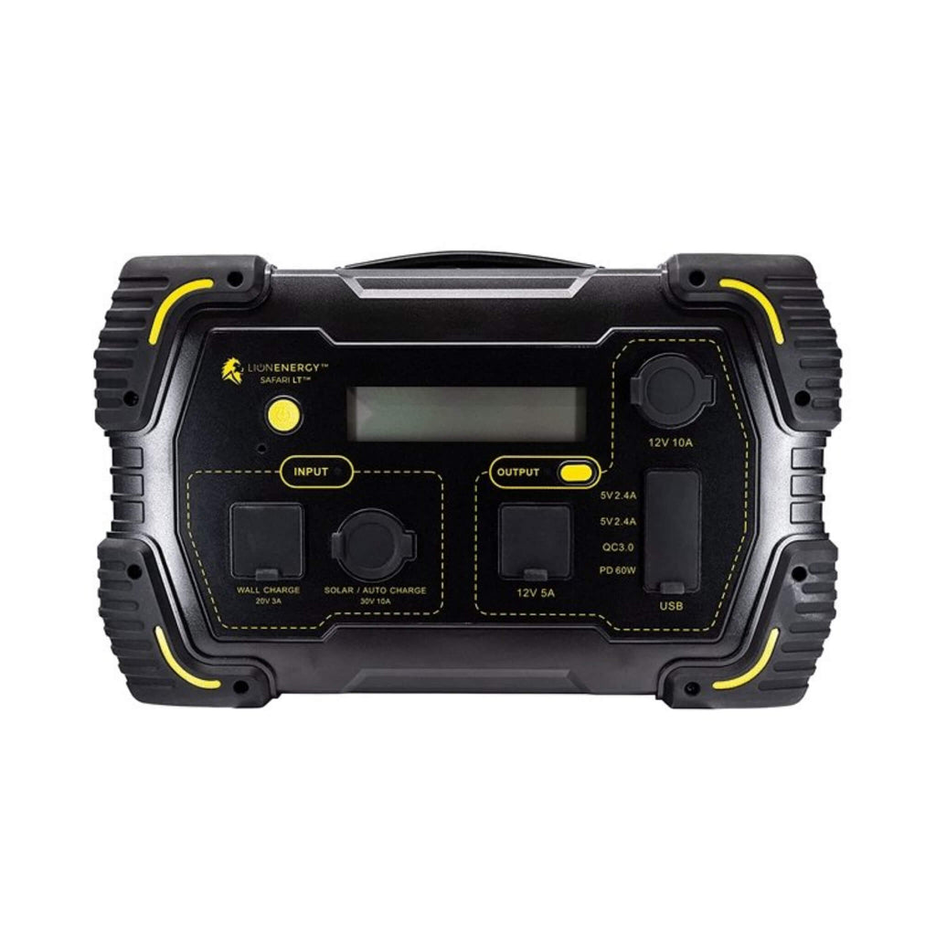 LION ENERGY Safari LT 500W/450WH Portable Solar Powered Generator - Front View