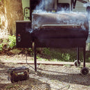 LION ENERGY Safari LT 500W/450WH Portable Solar Powered Generator - Lifestyle Connected To Pellet Grill