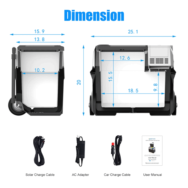 LIONCOOLER Pro 42 Quarts Portable Solar Fridge Freezer - SAKSBY.com - Refrigerators - SAKSBY.com